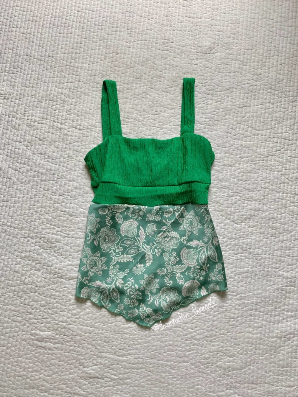 kelly green and mint paisley bandana tank top